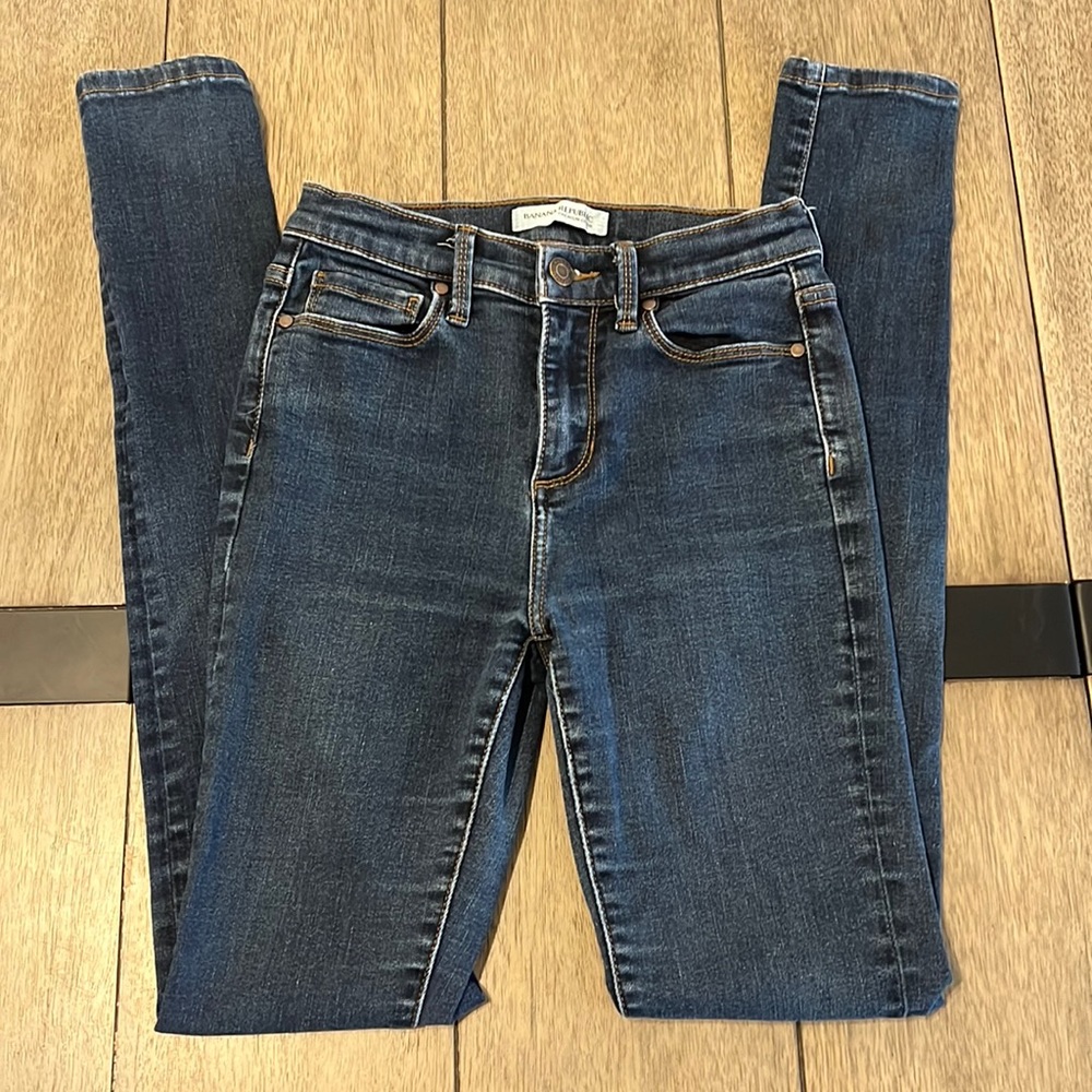 Banana Republic High Waist Skinny Jean Size 24 Dark Wash